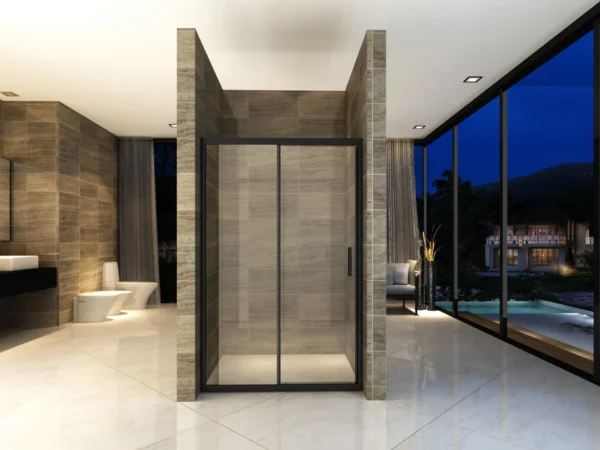 Luxury Matt Black 6mm Slide Shower Door 800mm