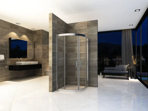 Luxury Chrome 6mm Glass  Shower Enclosure 900mm