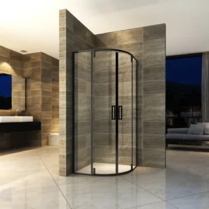 Premium Corner  900x900mm Hinge Door  Shower Enclosure - Black