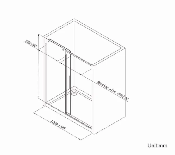 luxury Easy Clean 8mm Chrome Frame  Sliding Shower Door 1400mm - Image 4