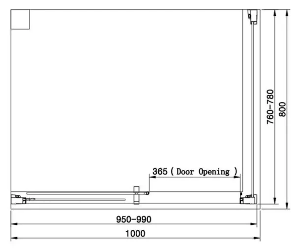 Luxury Soft closing Sliding Door Shower Enclosure 1000 x 800mm - Image 3