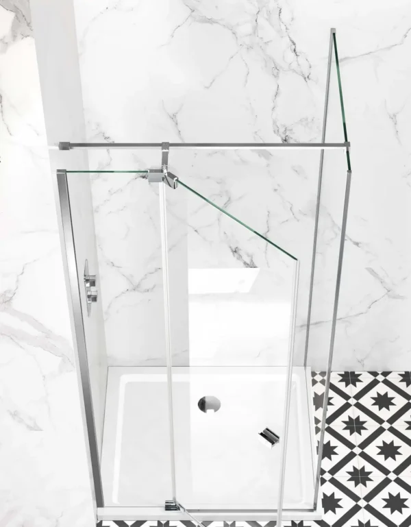 Luxury Frame Less Easy Clean 8mm Hinged Shower Enclosure 800x800mm - Image 3